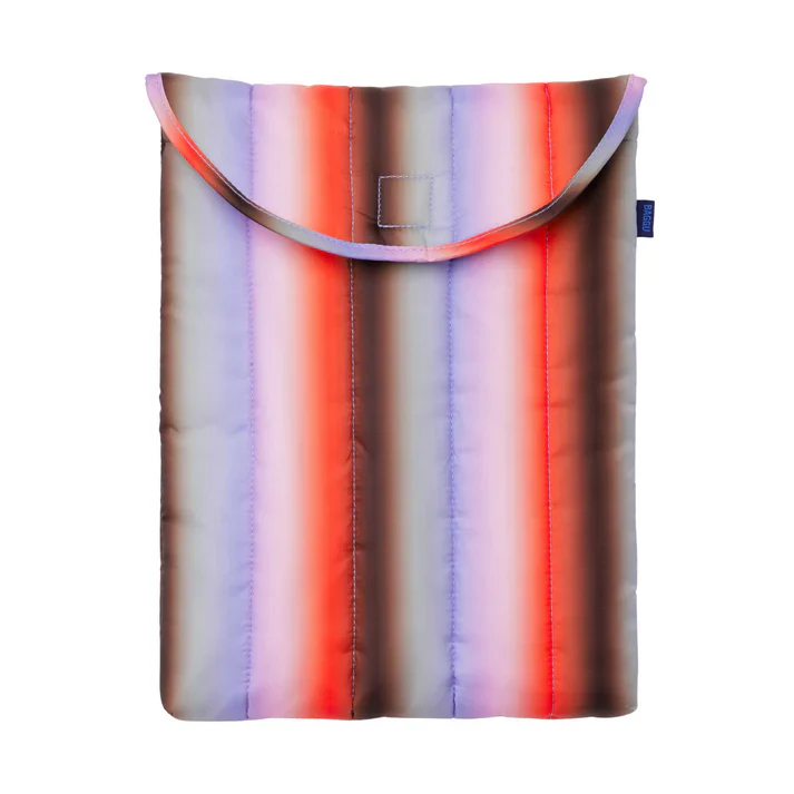 Puffy Laptop Sleeve 13"/14": Gradient Stripe Poppy & Lilac